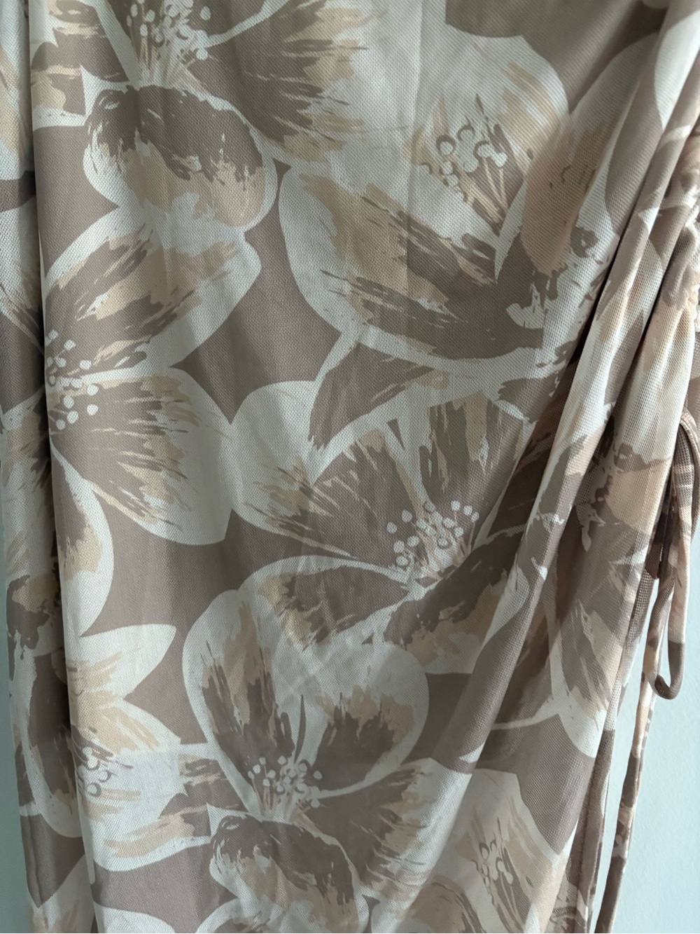 Beige Floral Strapless Maxi Dress - Picture 2 of 7